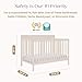 Delta Children Isabelle 6-in-1 Convertible Crib, Converts to Toddler Bed, Daybed, Sofa & Full Bed with/Without Footbaord, Fits Standard Crib Mattress, 3 Mattress Heights for Baby Nursery, Soft Beige