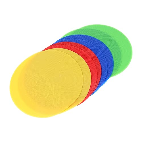 POPETPOP 8pcs Reusable Landmark Pads Brightly Colored Sports Markers for Soccer Training Agility Drills and Practice Red Yellow Green Material