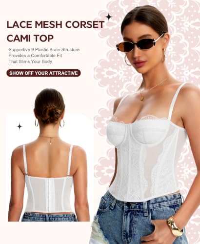 Image of Lace Corset Tops for Women Sexy Bustier Top