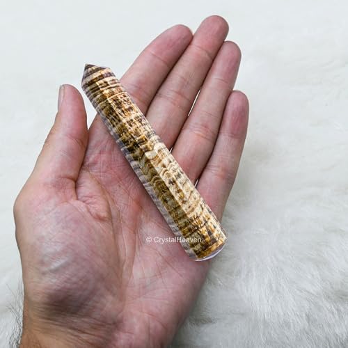 Image of Aragonite Crystal Wand - Pointed Crystal Wand for Energy Healing, Chakra Balancing, Meditation and Home Decor - Crystals and Healing Stones for Gift