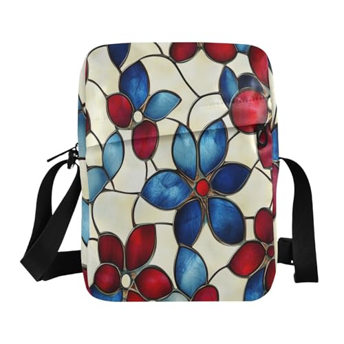 Red Blur Florals men's messenger bag Shoulder Bag For Woman Woman Handbag Shoulder Strap Adjustable Strap for Outdoor Daily Casual