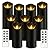 kakoya Flickering Flameless Candles, Battery Operated Acrylic LED Pillar Candles with Remote Control and Timer, Set of 9 (Black)