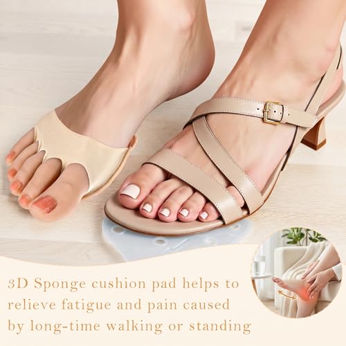 Image of Qianyu 4 Pairs Ball of Foot Cushion Pads Sock Women's Toe Cover Sock with Padding Reusable Toe Topper Socks