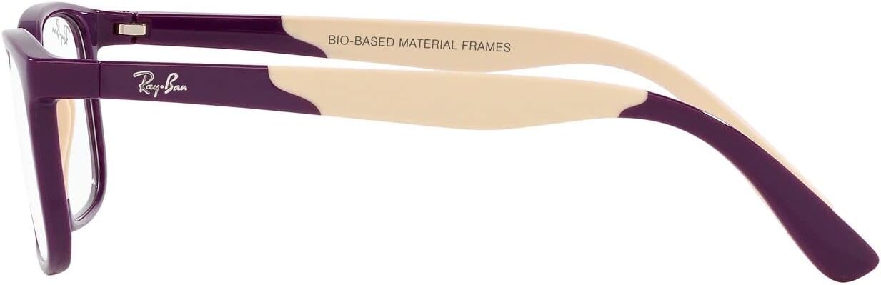 Ray-Ban Kids' Ry1621 Rectangular Prescription Eyewear Frames Purple on Rubber Light Brown/Demo Lens 49 Millimeters image 4 of 6 B0BXPV98JQ