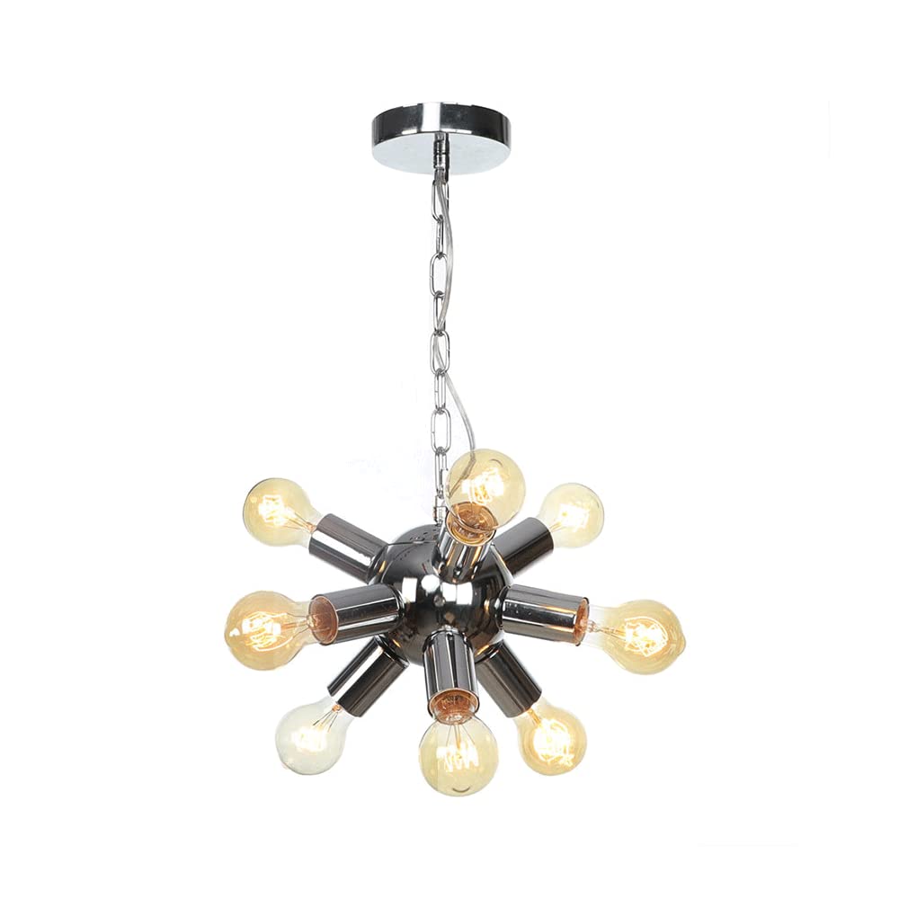 SYAXVOM Semi Flush Mount Ceiling Light Fixture,Sputnik Chandelier,Ceiling Lamp with E27Base for Farmhouse Dining Room Living Bedroom Study Kitchen/Chrome/9Alights