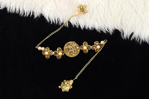 Image of NMII Gold Plated Chain Bracelet Rakhi For Brother Raksha Bandhan 2023 | Stylish Metal Rakhi | Rakhi for Brother /Bhabhi | Bracelet For Boys | Rakhi Combo | Rakhi Gift (Pack of 1)