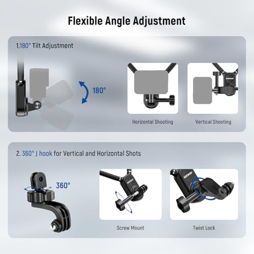 Image of NEEWER Magnetic Neck Mount with Pocket 3 Cage, Flexible Quick Release Action Camera Neck Holder Compatible with Hero 13 12 11 Max DJI Action 5 Pro Insta360 Osmo Pocket 3 Accessory for POV, GP39