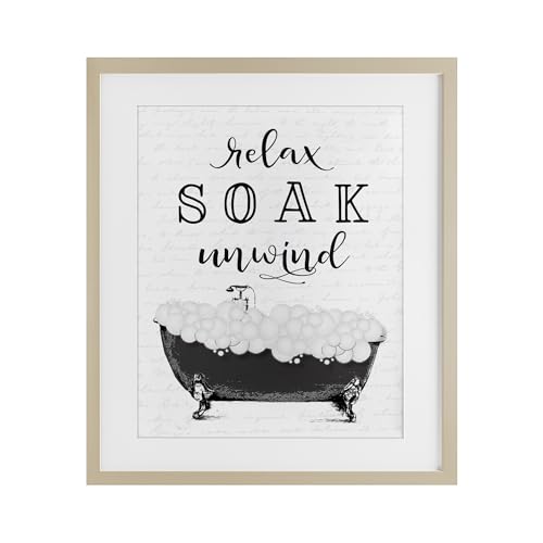 Bain moussant impression encadrée bois Stupell tableau 53x43 - 2