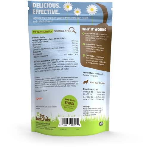 Pet Naturals Allergy Plus Calming Supplement for Dogs, Soft Chew, Duck Flavor, 60 Ct. - Thumbnail 2