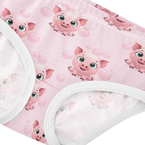 Cute Cartoon Pigs Pink Bubbles Panties for Girl Toddlers Underwear Floral Cotton Animal Briefs Kids Undies 2t4