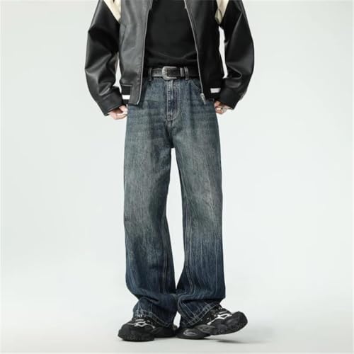 Men's High Street Jeans Gradient Wash Loose Straight Casual Jeans3