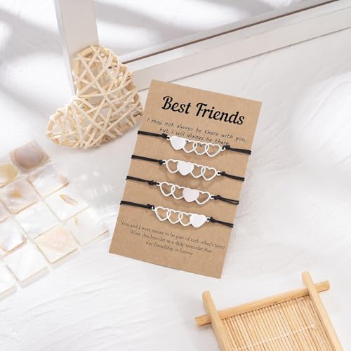Image of Shining Diva Fashion Best Friends Friendship Bracelets for Women & Girls | Matching Heart Bracelets | Stylish Gifts for Girls | Anti Tarnish Stainless Steel Jewellery