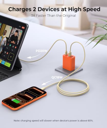 Image of [2-Pack] 40W USB C Wall Charger Block,4-Port Super Fast Charging Block