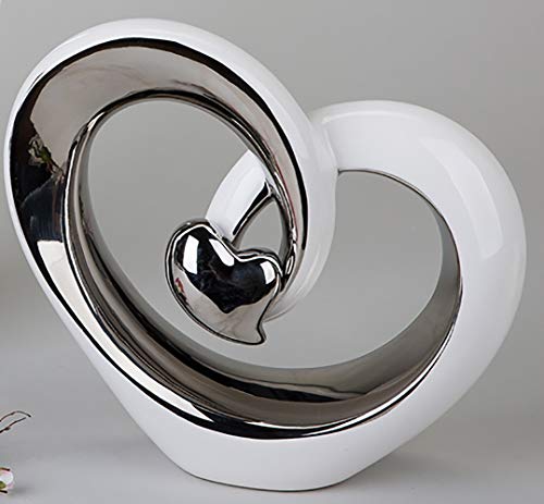Scultura cuore tealight bianco moderno silberher