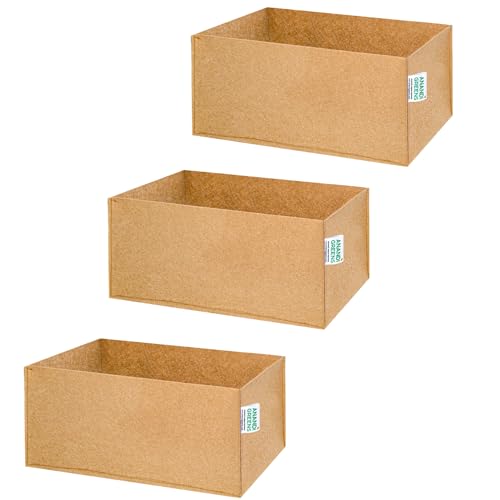 Anandi Green's 400 GSM Environmentally Friendly Geo Fabric Plant Grow Bag Suitable for Terrace and Flowers Vegetable Gardening (Camel, 16X9X9 Inch Pack of 3)
