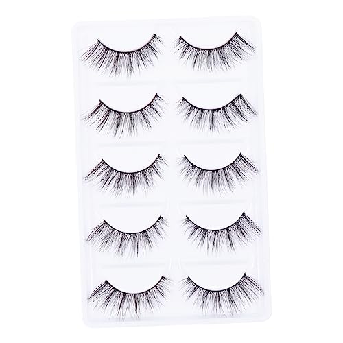 WRITWAA 5 Pares Pestañas postizas lashes pestanas Pestañas falsas herramienta de maquillaje pestañas voluminosas pestañas gruesas pestañas de pelo de fibra artificial Black