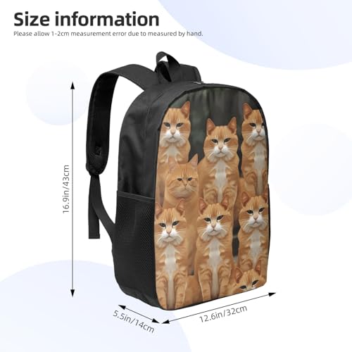 Fashion Backpack 17 Inch Casual Travel Daypack Lightweight Laptop Bags Orange Cats Laptop Backpacks for Women Men4