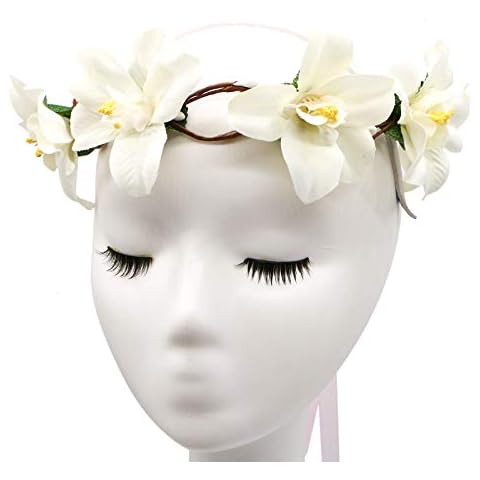 WSSROGY 1Pcs Exquisite Flower Crown Flower Headband Lily Flower Crown Cover