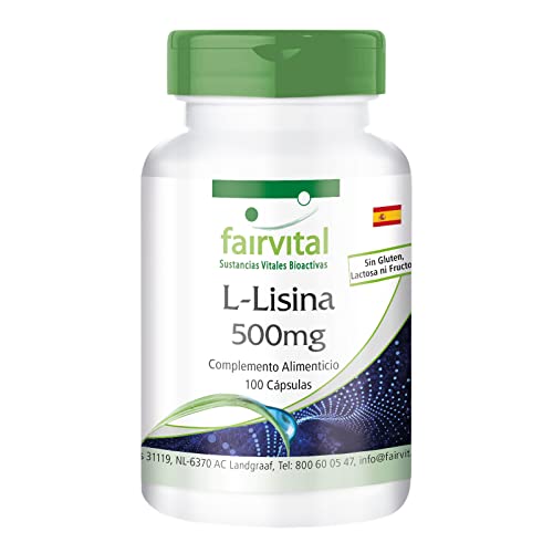 L-Lisina 500 mg - Dosis elevada - 100 Cápsulas - L-Lisina HCl - Calidad Alemana