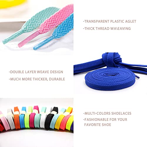 Image of VSUDO 2 Pairs Double Layer Flat Sneaker Shoe Lace, Flat Shoelace /Shoe String