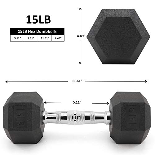 Bronze-Times-10152025Lb-Hex-Dumbbells-Weights-Set-Solid-Steel-Dumbbells-Set-of-2-PVC-Encase-Coating-Black-Dumbbell