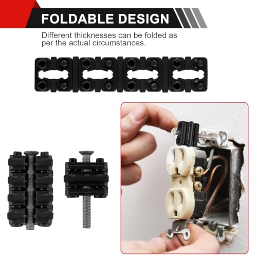 Image of Outlet Spacers for Electrical Box, 48 PCS Spacers for Box Extender Kit | Plastic Wall Plate Spacer, Tile Backsplash Shims for Loose Outlet, Switch Repair, Stackable, Black