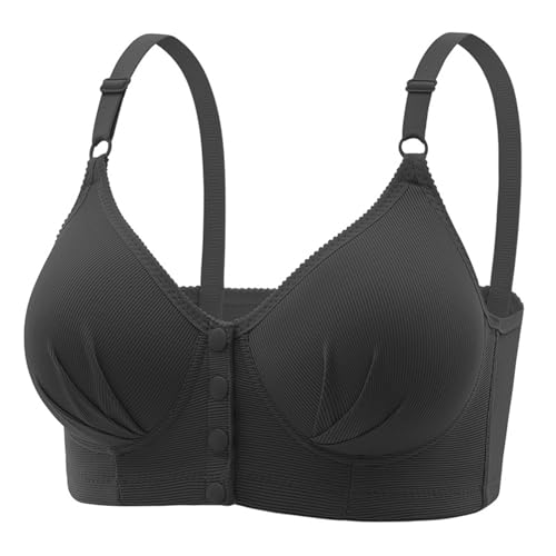 Bralettes sin aros para mujer, sin aros, con relleno y sin aros, camiseta corta para mujer, con extensor extra, Negro, 68