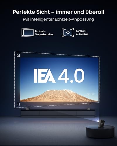 soundcore Nebula P1|Beamer klein mit abnehmbarem Lautsprecher und integriertem AV-System, 650 ANSI Lumen, 1080p, 2.0 Surround Sound, Dolby Audio, 130°-Gimbal, Auto Kalibrierung, max. 180", Google TV – Bild 7