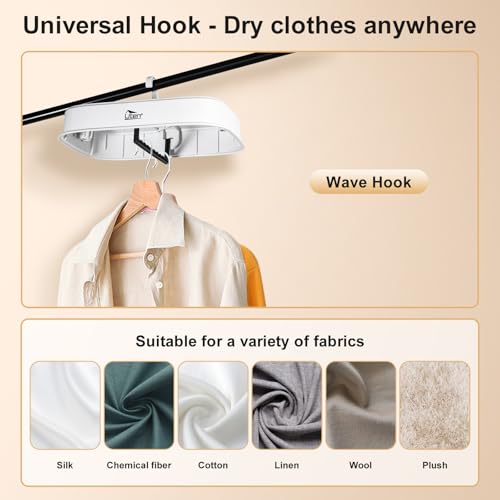 Uten Tragbarer Wäschetrockner, 600 W Abnehmbarer Trockner, Elektrischer Wäschetrockner mit Timer, Bodenstehend und Hängend Doppelt Verwendbar, für Geschäftsreisen, Schlafsäle, Wohnungen, Hotels