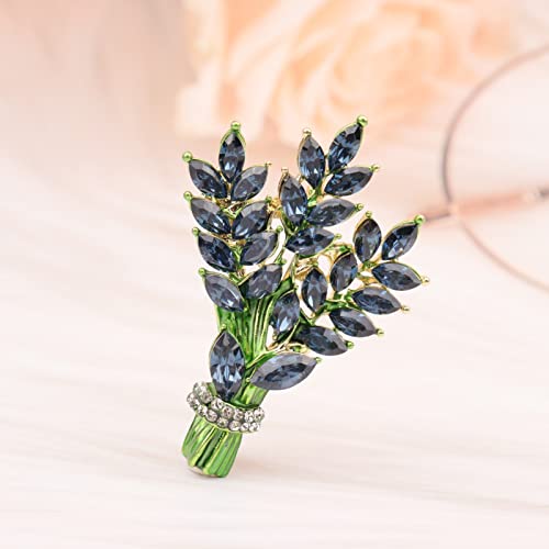 Image of Lavender flower brooch crystal rhinestone tulip brooch elegant accessories jewelry women brooches and pins fashion jewelry wedding flowers lapel pin