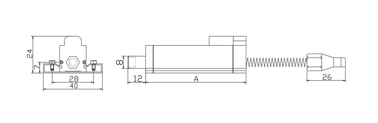 Capteur de Position linéaire 15-25mm, transducteur de déplacement à Retour Automatique à Ressort(15mm-A3)