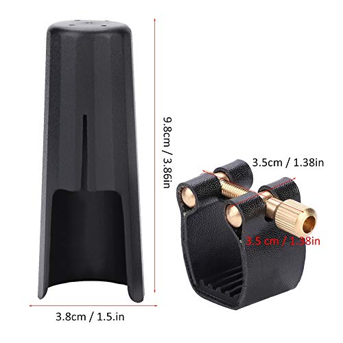 Joyzan Altsaxophon Mundstück, Sax Ligatur Tenorsaxophon Mundstückkappe Kit Lange Lebensdauer Saxophon mit Kunststoffkappe Set Jazz Musikinstrument Clip Baritonsaxophon Ligature Cap Verschluss