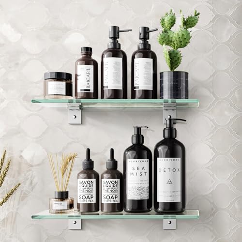 Bathroom Shelves Wall Mounted Glass Shelf for Bathroom Floating S...