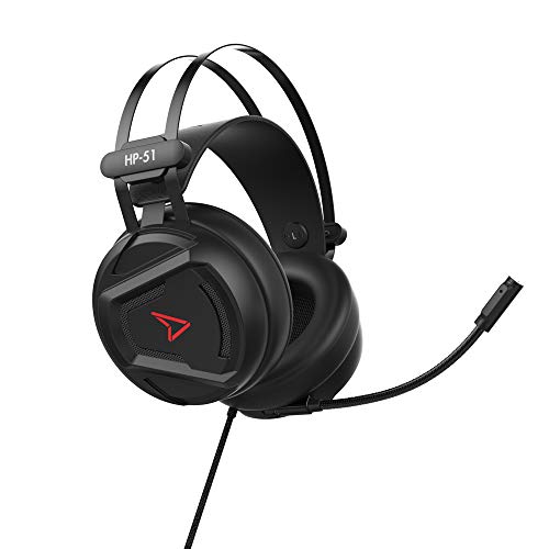 Steelplay -HP-51, Kabelgebundenes Gaming-Headset, Stereo-Sound, Drehmikrofon, Bedienelemente, 3,5-mm-Buchse - Für PS4, Switch, Xbox One, PC, Mac, Computer, Laptop, Schwartz