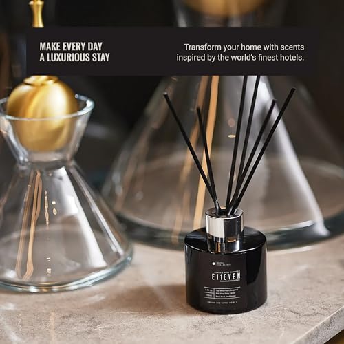 Image of Hotel Collection - 24K Magic - Reed Diffuser Set - Luxury Aromatherapy - Lemon, Bergamot, Black Fig, Cedarwood, Amber, Musk & Blonde Woods - Essential Oil Diffusers - Shelf Decor - 100mL /3.5 FL oz