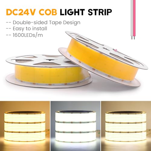 Tira LED flexible 24V COB 1600 LEDs/m 4M blanca miniatura 3