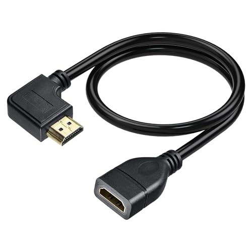 Image of Storite 22cm High Speed Right Angle 90Degree HDMI Male to Female for Laptop /PC, LCD /LED TV