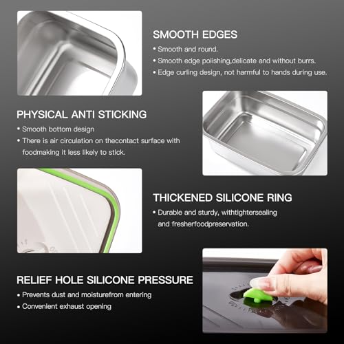 Image of GIUOIDUO 10-Piece Stainless Steel Food Storage Container Set with Airtight Lids - Durable, Eco-Friendly Kitchen Organizers for Freshness & Convenience,Pantry, Dishwasher Safe (Various Sizes)