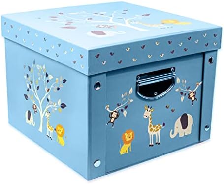 GroWings – Baby Keepsake Box, Baby Memory Box – Large Blue Keepsake Gifts Box for Any Newborn Baby Boy or Baby Girl – Strong, Durable & Collapsible Memory Storage Box