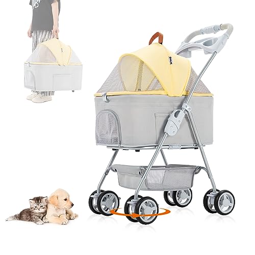 LPOTIUS 3in1 Hundebuggy Faltbar - Transportwagen Für Hunde & Katzen Bis 20kg