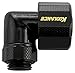 Koolance FIT-L10X16-BK Rotary Elbow Compression Fitting for 10mm x 16mm (3/8in x 5/8in) *Black*, G 1/4 BSPP