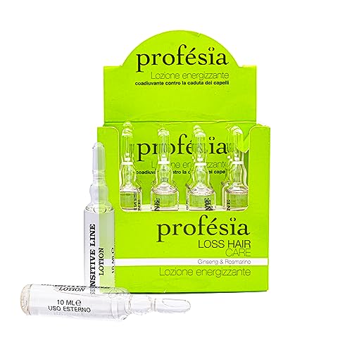 PROFESIA Fiale Anticaduta Capelli Donna e Uomo Ginseng e Rosmarino 10 ml Fiale Capelli senza Risciacquo Lozione Anticaduta Energizzante e Coadiuvante, Prodotti per Crescita Capelli
