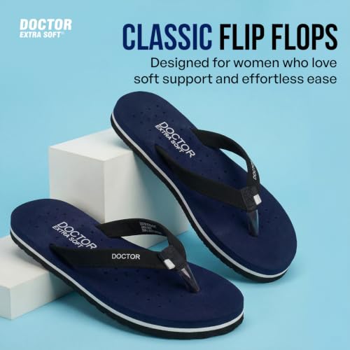 Image of DOCTOR EXTRA SOFT House Slipper for Women's Care Dr Orthopaedic Super Comfort Fitting Flat Cushion Chappal Flip-Flop for Ladies & Girl's