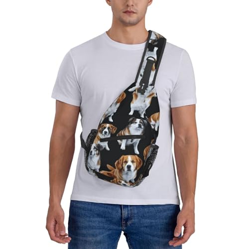 Morrales urbanas tipo sling negra para viaje y senderismo miniatura 7