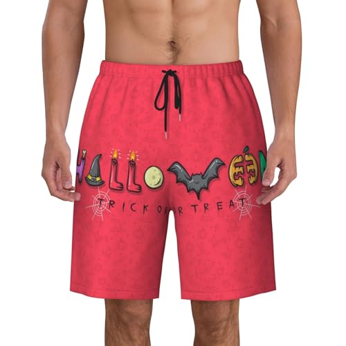 Men's Beach Shorts Halloween Mens Swim Trunks Board Shorts with Pockets Swimwear Bathing Suits