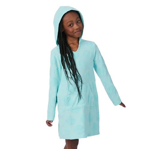 Image of Saint Eve Kids Girls Hooded Terry Cover Up Dress Long Sleeve Swim Cover Up with Pocket Beach Cover Up for Girls