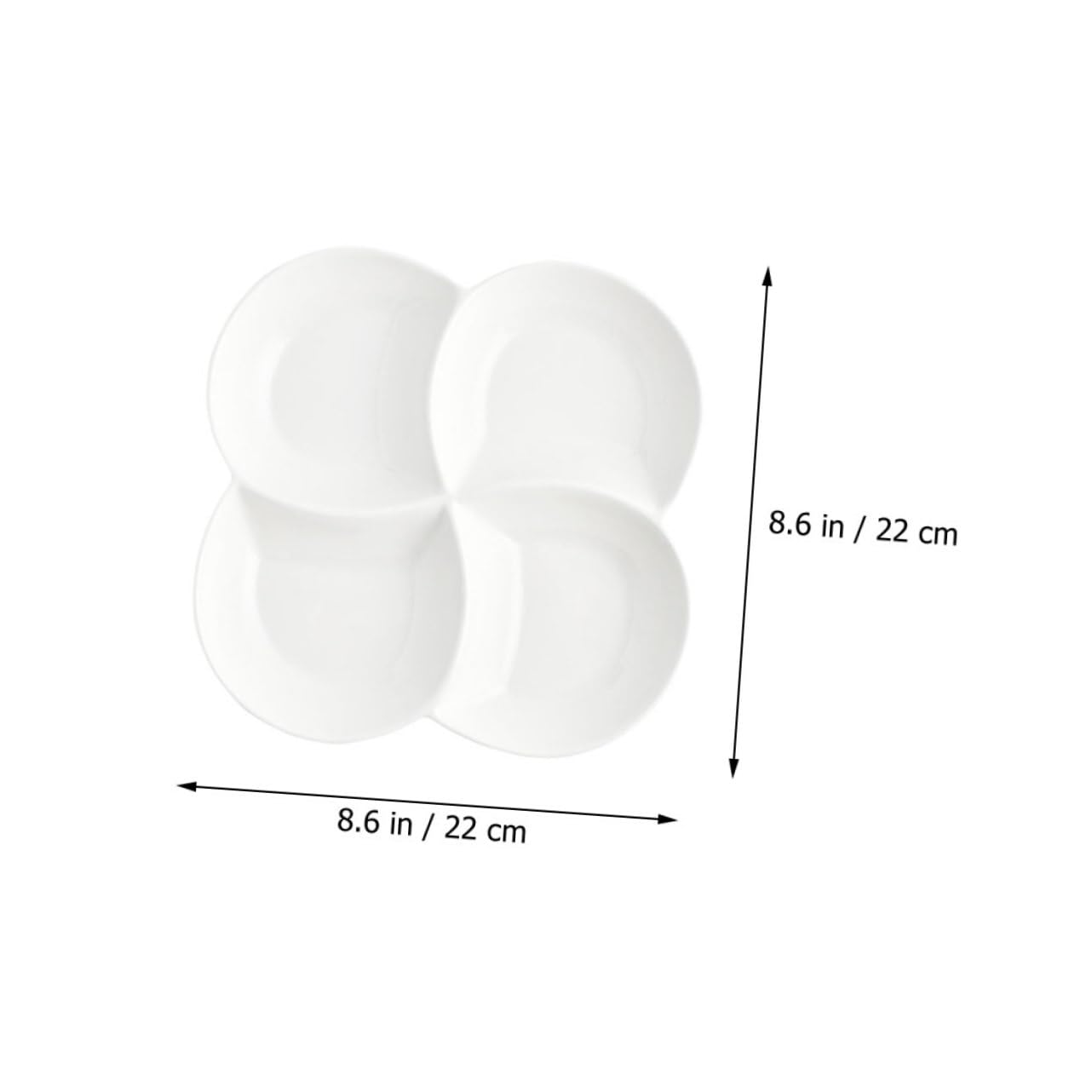 Assiette Compartimentée en Céramique 4 Compartiments Blanche