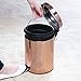 mDesign Small Modern 5 Liter / 1.3 Gallon Round Metal Lidded Step Trash Can, Compact Garbage Bin with Removable Liner Bucket and Handle for Bathroom, Kitchen, Craft Room, Office, Garage - Rose Gold