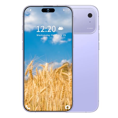 Huness 17 PM 16+1TB Unlocked Cell Phone,6.9' HD Screen Unlocked Phones,Android 15 7000mAh Long Battery Life Smartphone,5G/Dual SIM/Fingerprint Button Unlock/Photos/Face ID (Purple, 16+1TB)