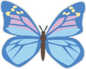 Butterflie Morpho didius sticker decal 5" x 4"